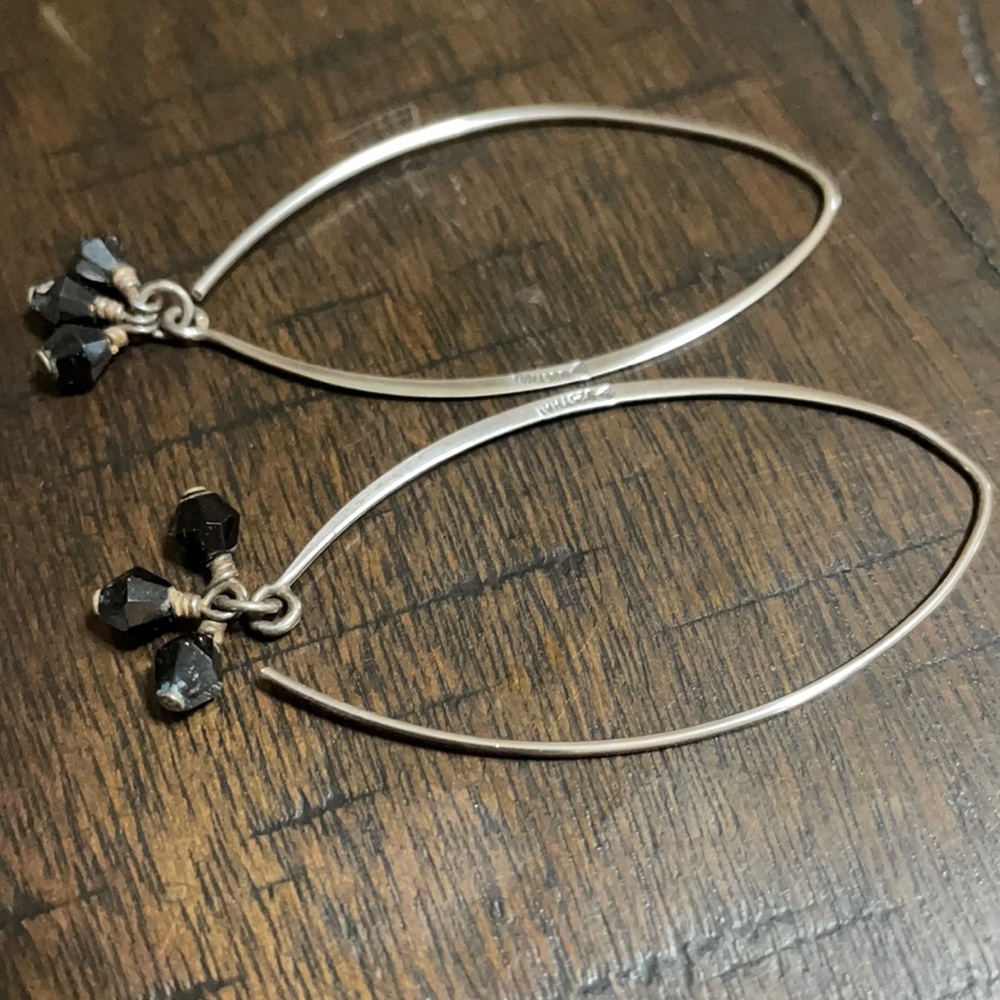 Silpada Sterling Silver & Black Onyx oval earrings